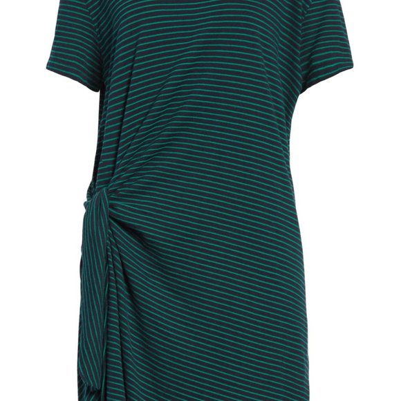 VINCE Classic Stripe Green Side Tie Jersey Dress - Picture 6 of 6